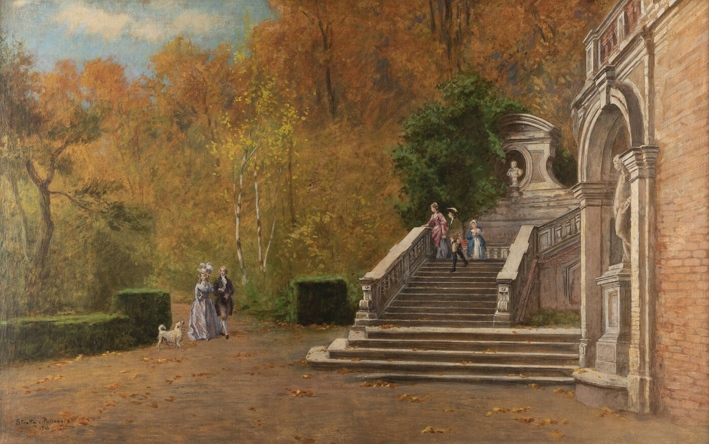 POLLONERA CARLO, STRATTA CARLO - 'Scena autunnale' 1914