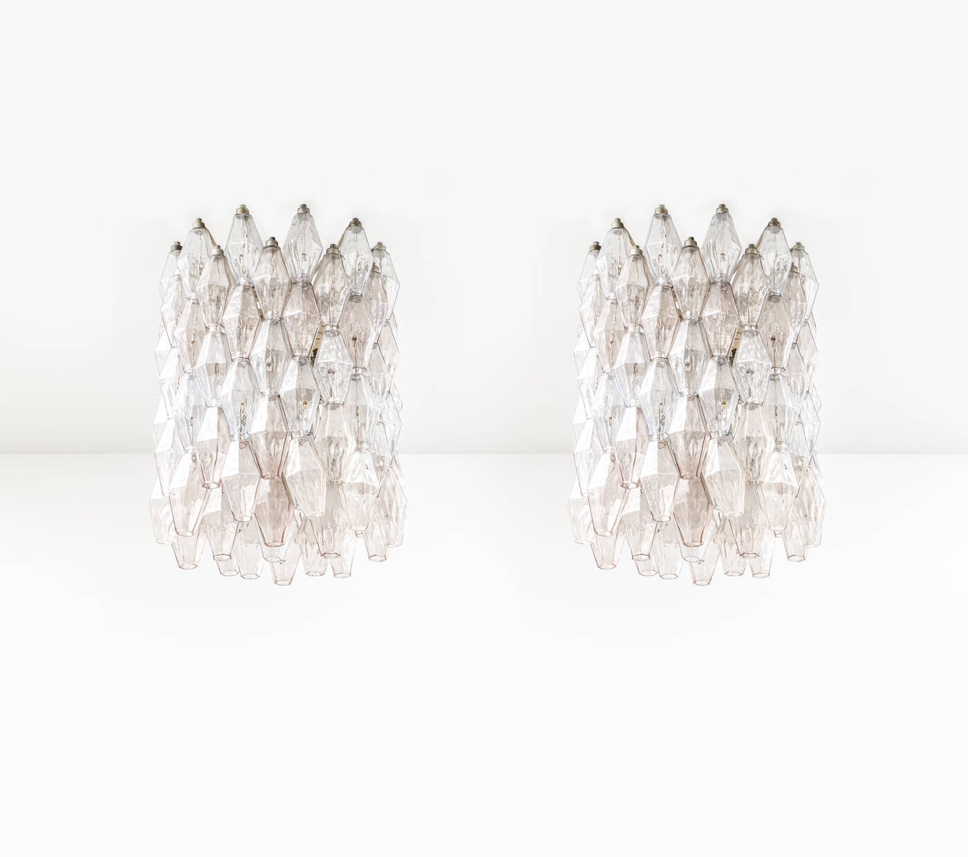 VENINI - Coppia di lampadari mod. Poliedri