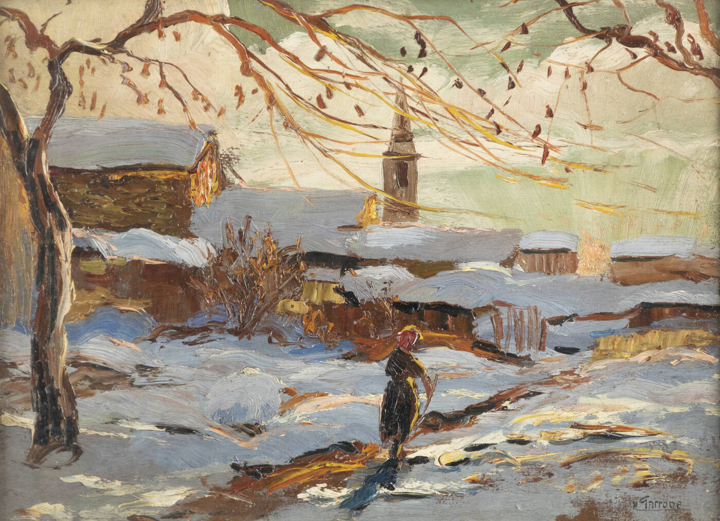 ROMOLO GARRONE - 'Paesaggio innevato'