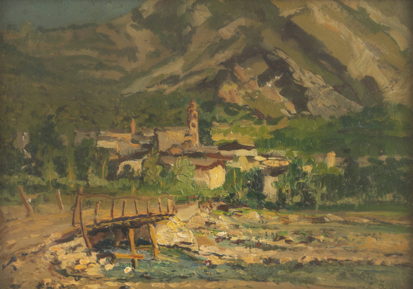 ROMOLO GARRONE - 'Paesaggio montano con fiume'
