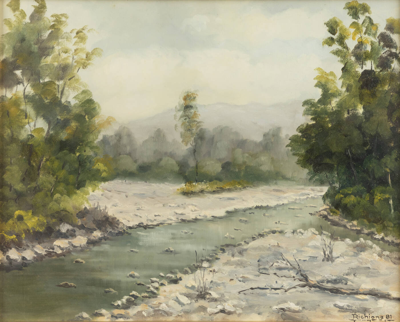 PITTORE NON IDENTIFICATO - 'Torrente a Boves' agosto 1981