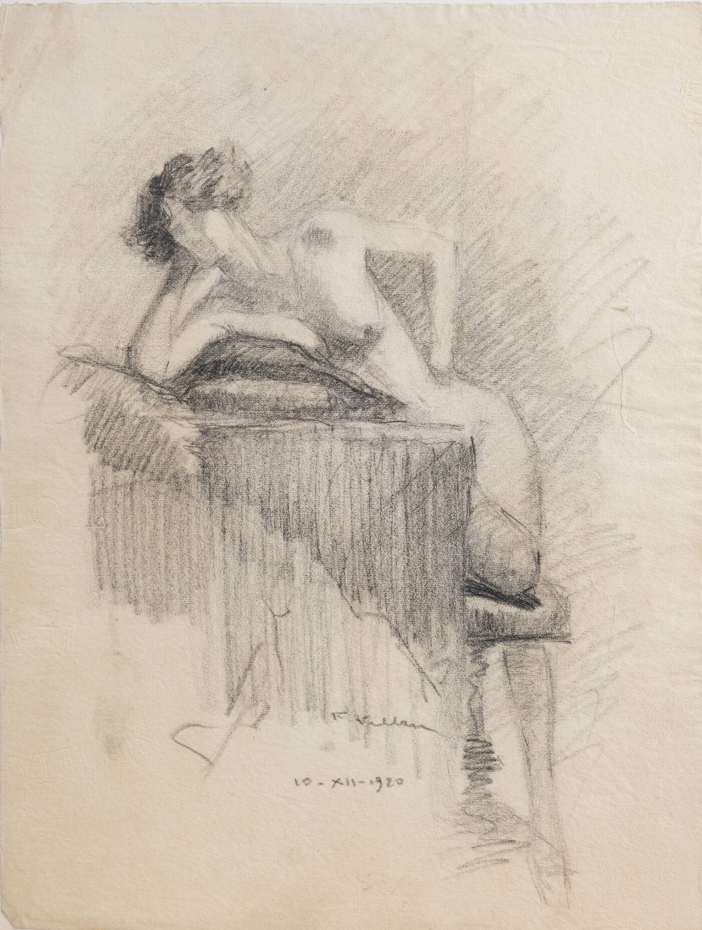 FELICE VELLAN - 'Nuda in posa'10/XII/1920