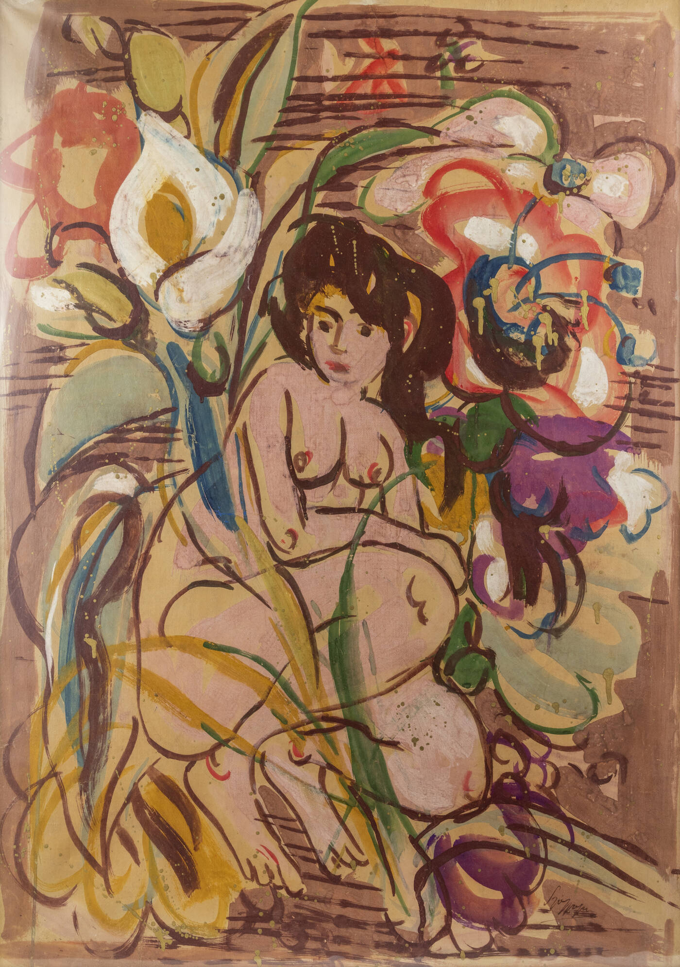 LUIGI SPAZZAPAN - 'Nudo tra i fiori'