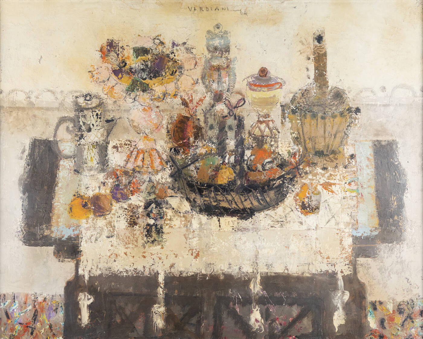 LUCIANO VERDIANI - 'Natura morta su vecchio mobile' 1964