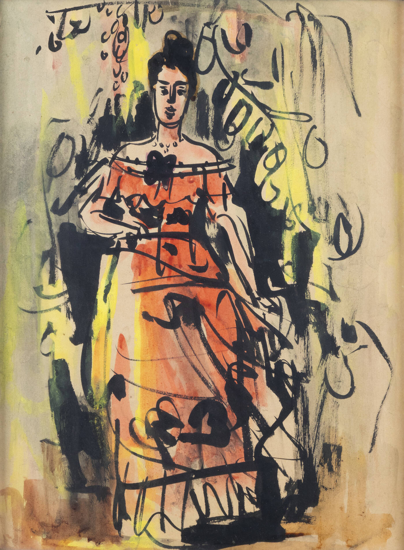 LUIGI SPAZZAPAN - 'Fanciulla in abito da sera' 1932