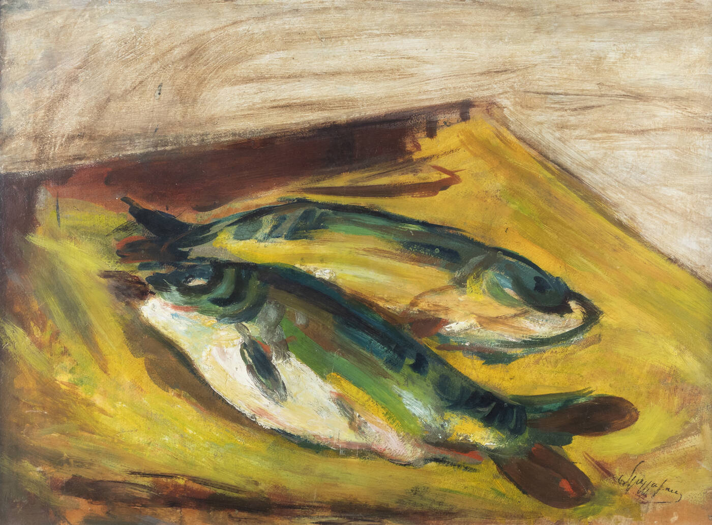 LUIGI SPAZZAPAN - 'Due pesci, natura morta' 1928-1932