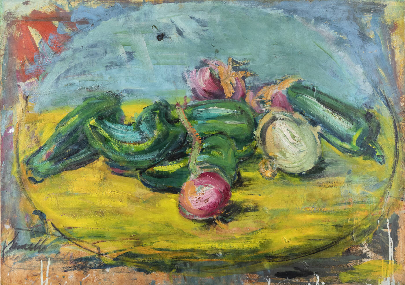 LUIGI SPAZZAPAN - 'I peperoni, natura morta' 1936