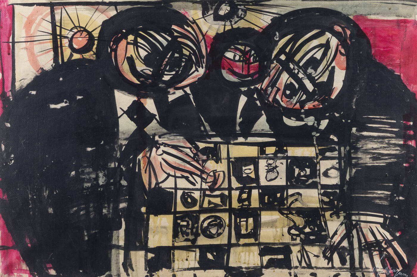 LUIGI SPAZZAPAN - 'Partita a scacchi' 1947 ca