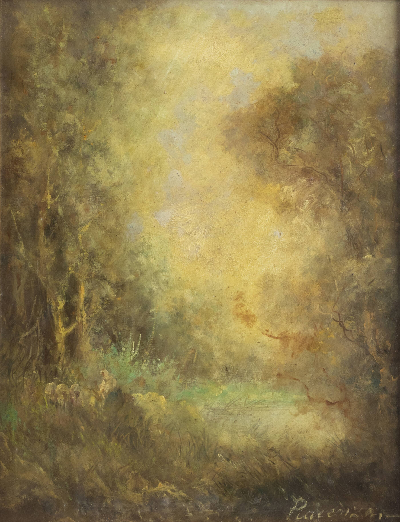 PIETRO PIACENZA - 'Bosco con gregge'