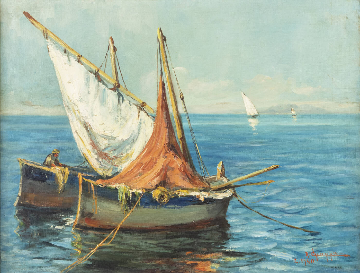 PITTORE NON IDENTIFICATO - 'Barca' 2.1940