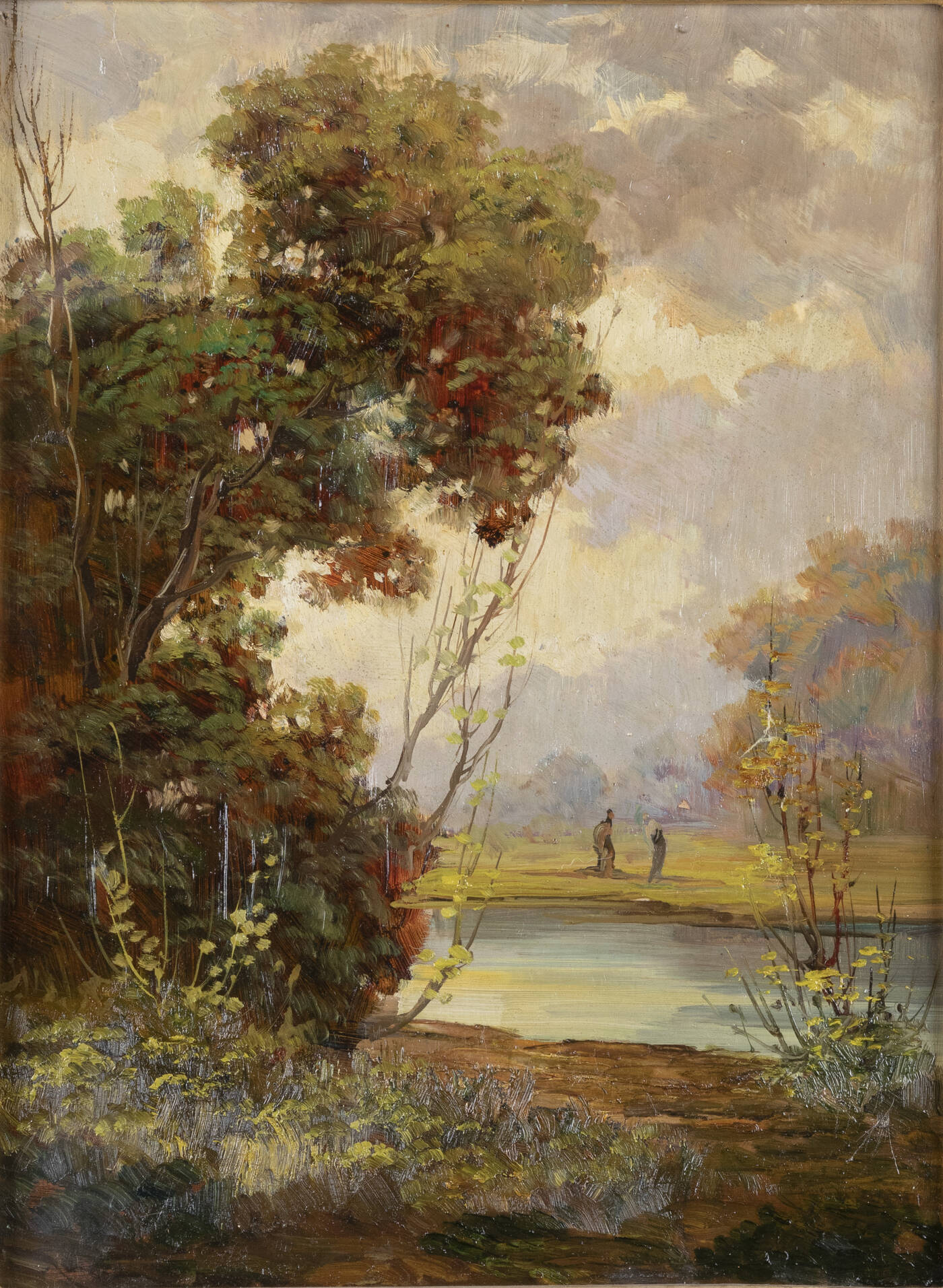 PITTORE ANONIMO - 'Paesaggio lacustre'