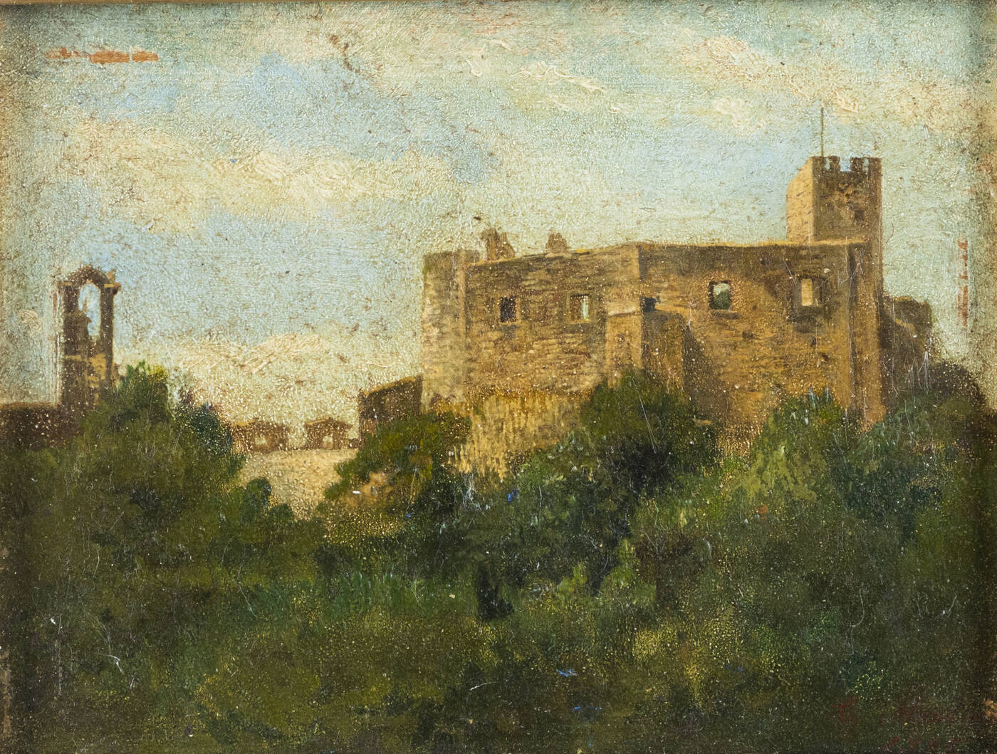 PITTORE NON IDENTIFICATO - 'Castel de giardine Paes' 1885