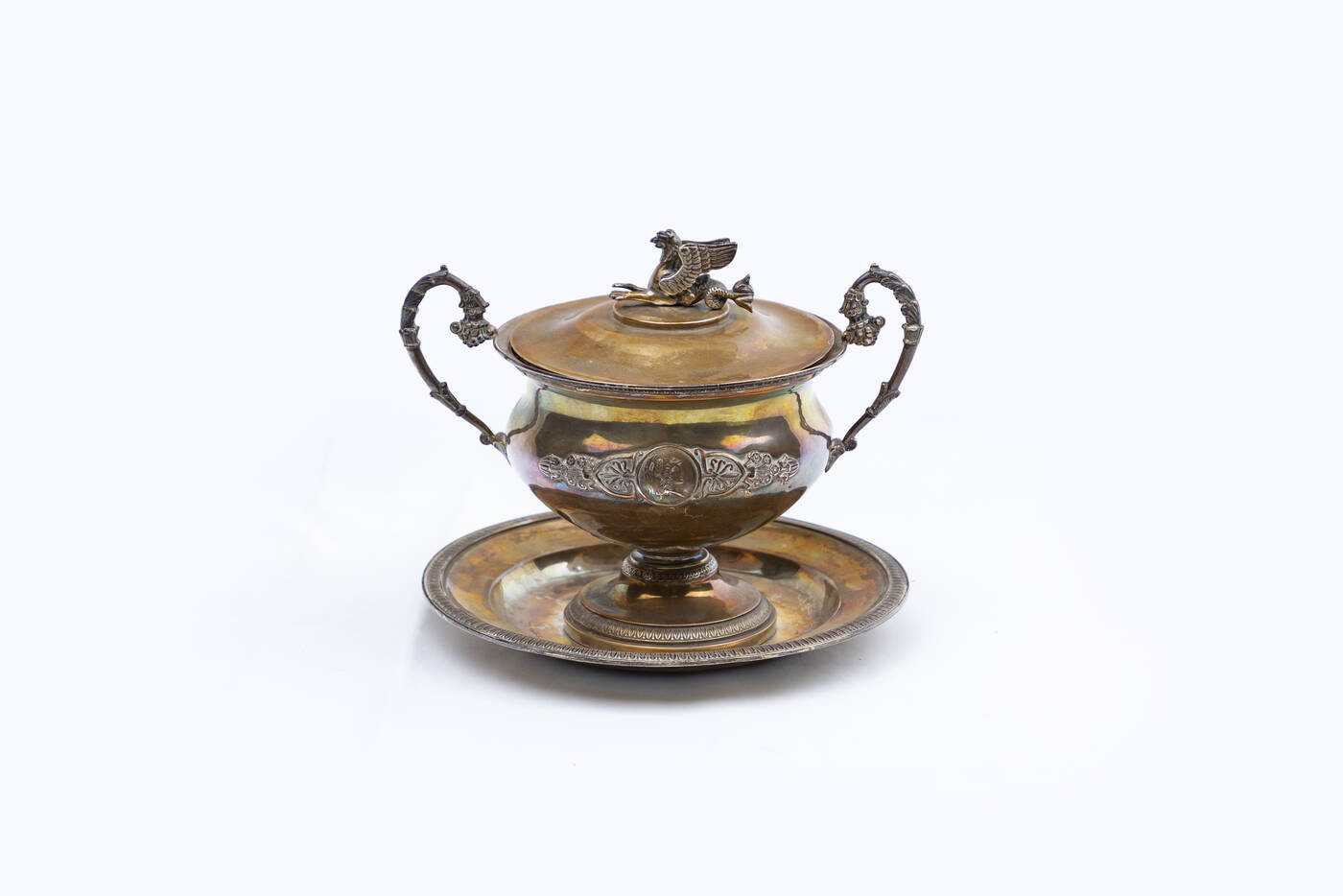 ZUCCHERIERA CON PIATTO IN ARGENTO