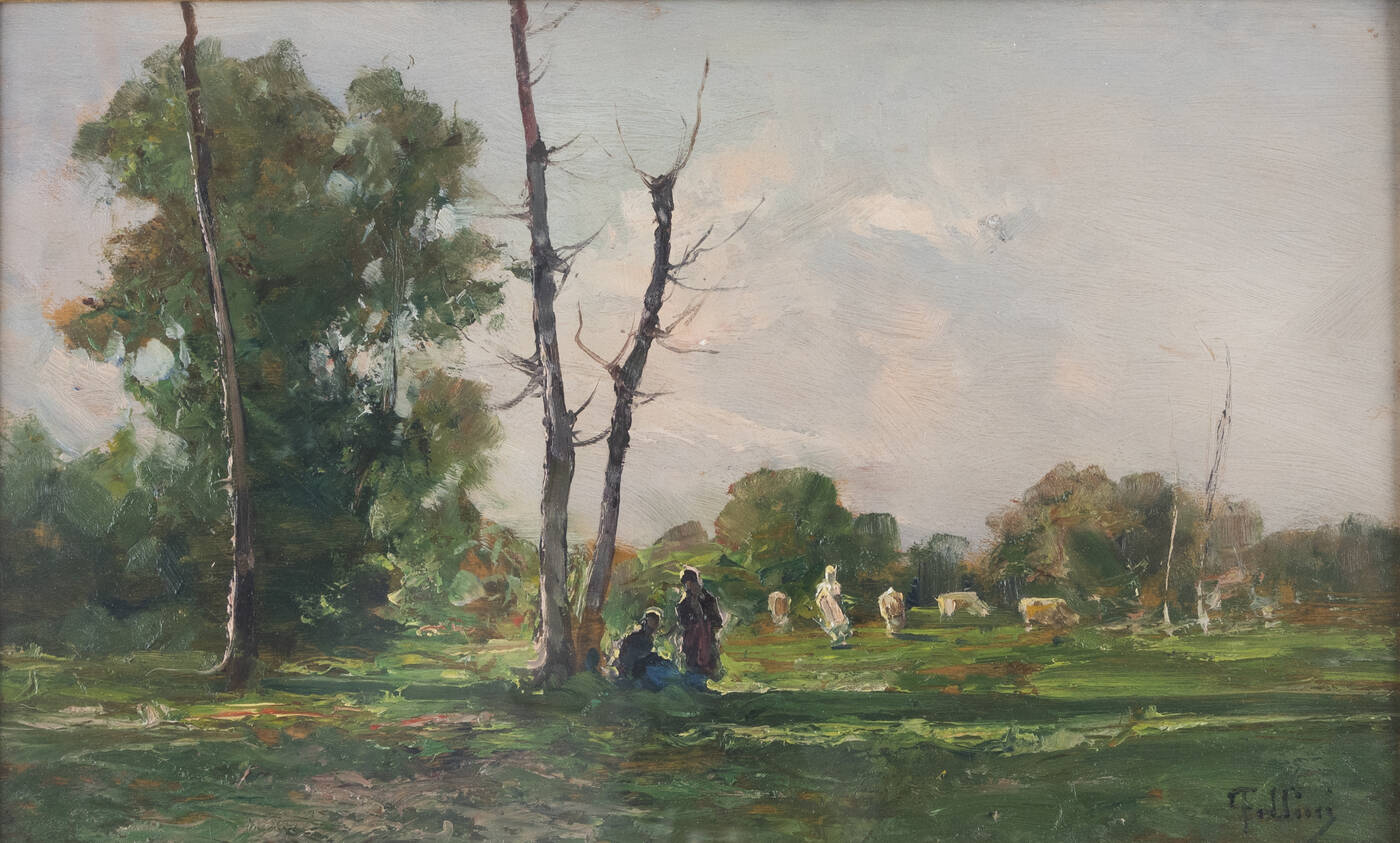 CARLO FOLLINI - 'Paesaggio con figure'