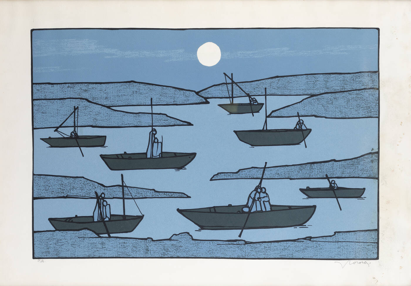 FRANCESCO CASORATI - 'Barche di pescatori'