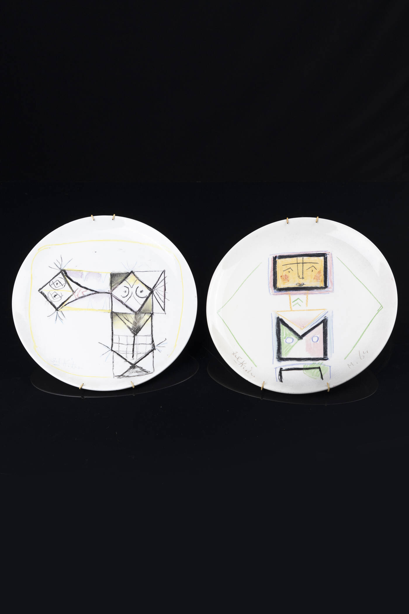 IBRAHIM KODRA - 'Personaggio quadrato' 1964<br>'Composizione'