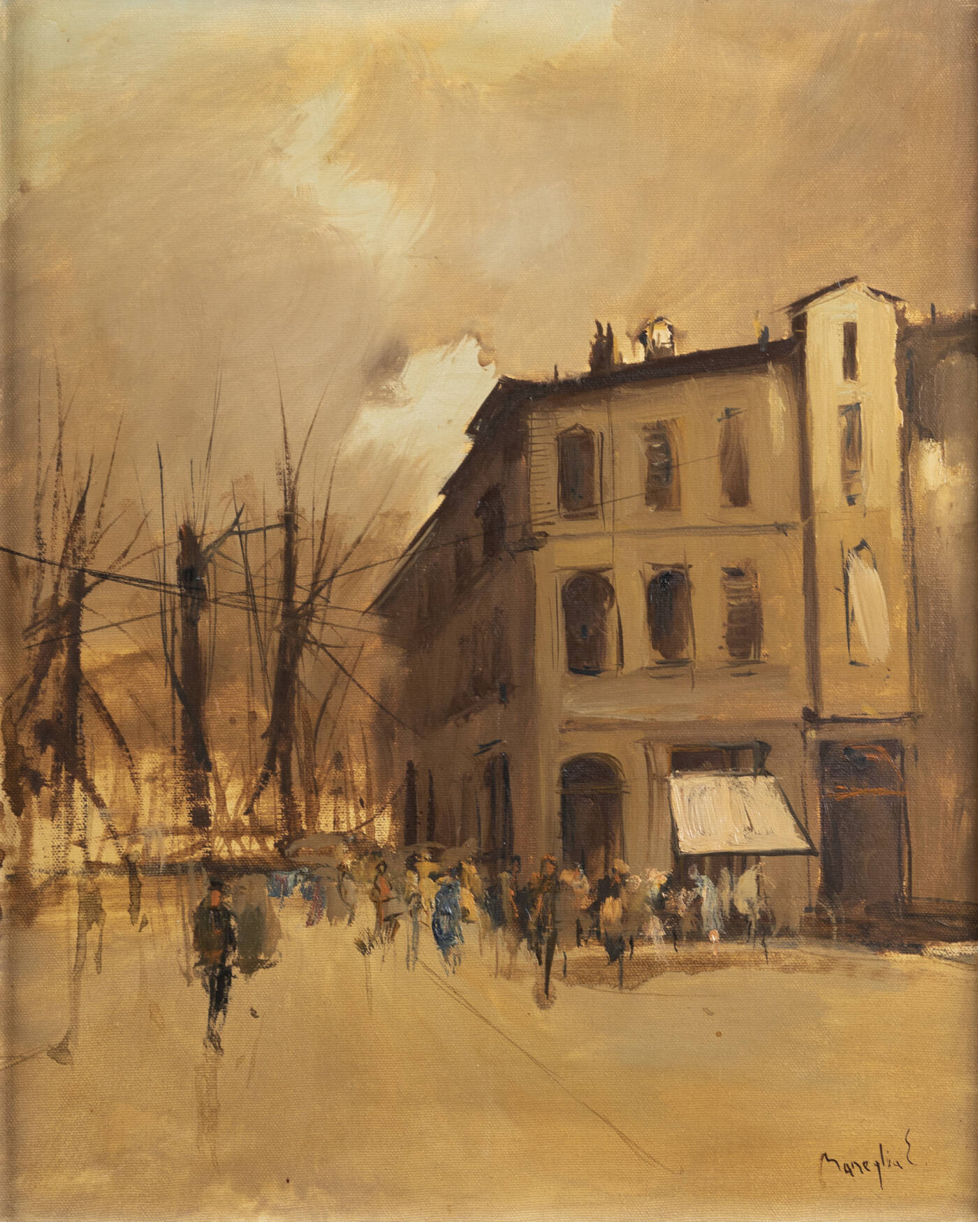 EDMONDO MANEGLIA - 'Veduta di città'