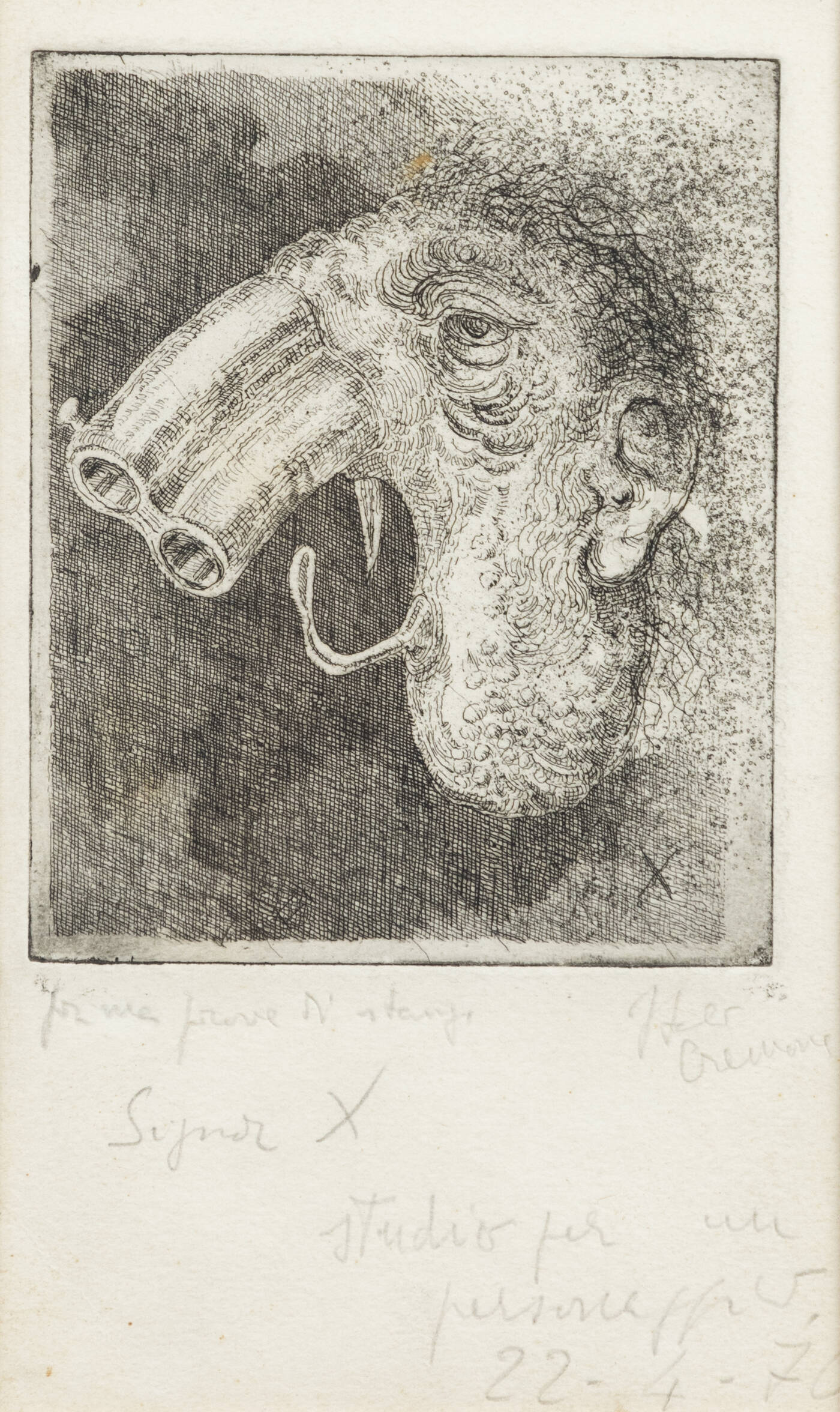 ITALO CREMONA - 'Personaggio II' (Studio per un personaggio) 22/04/1970