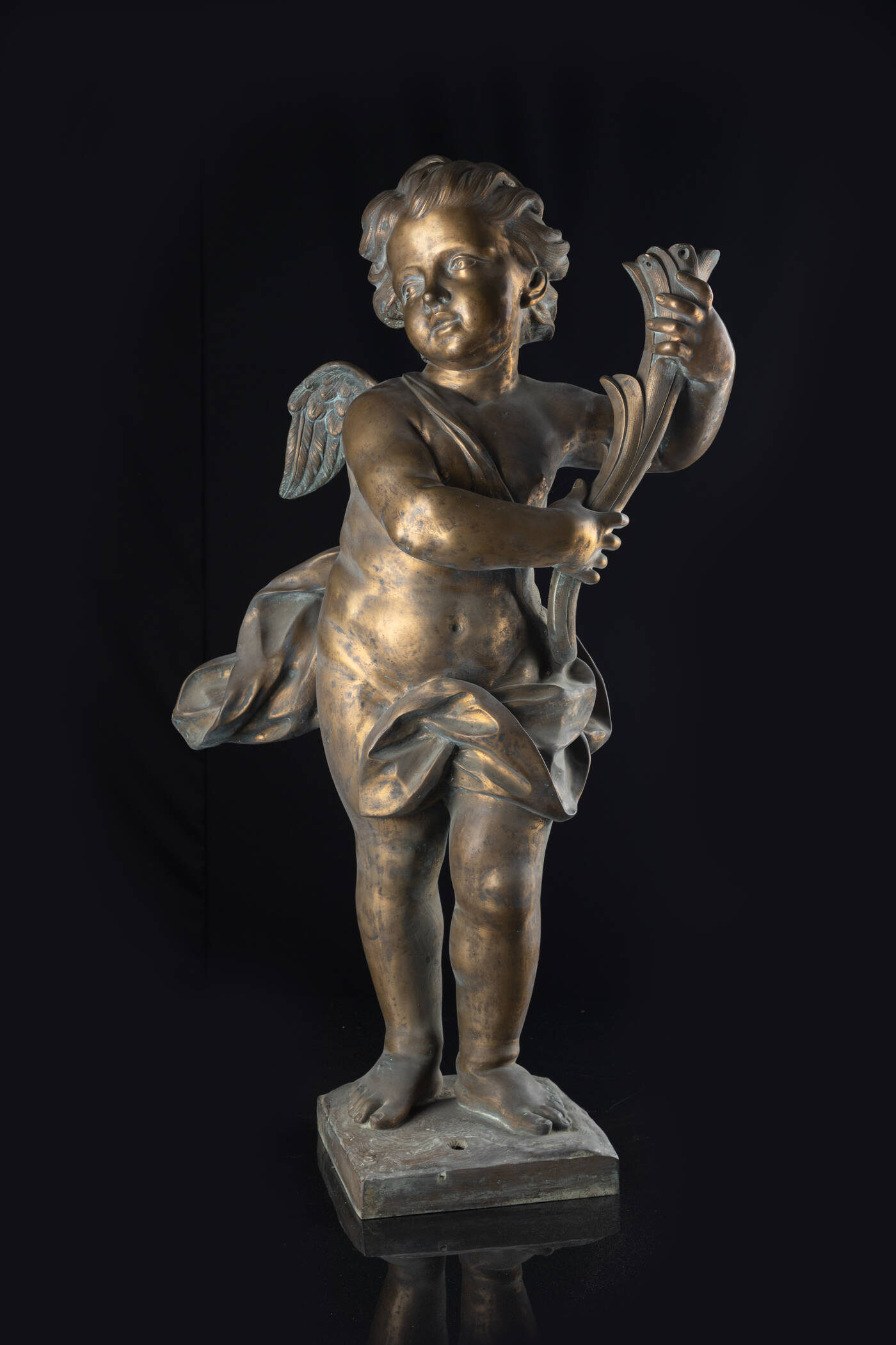 SCULTORE ANONIMO - 'Putto alato con cornucopia'