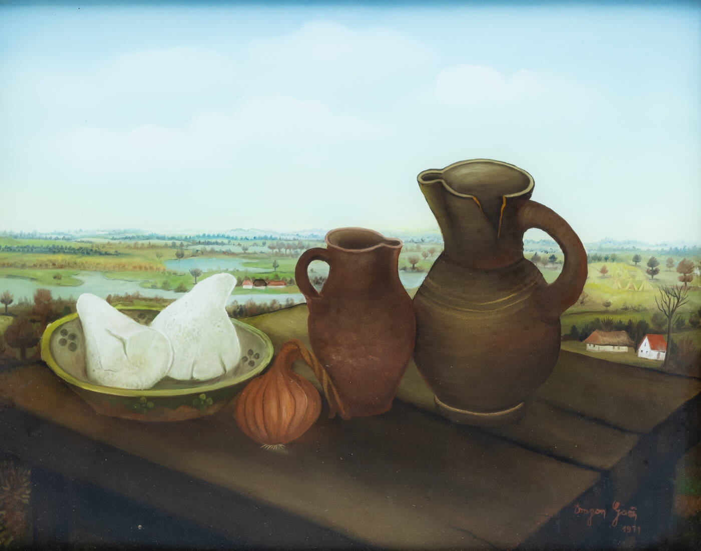 GAZI DRAGAN - 'Natura morta con brocche'1971