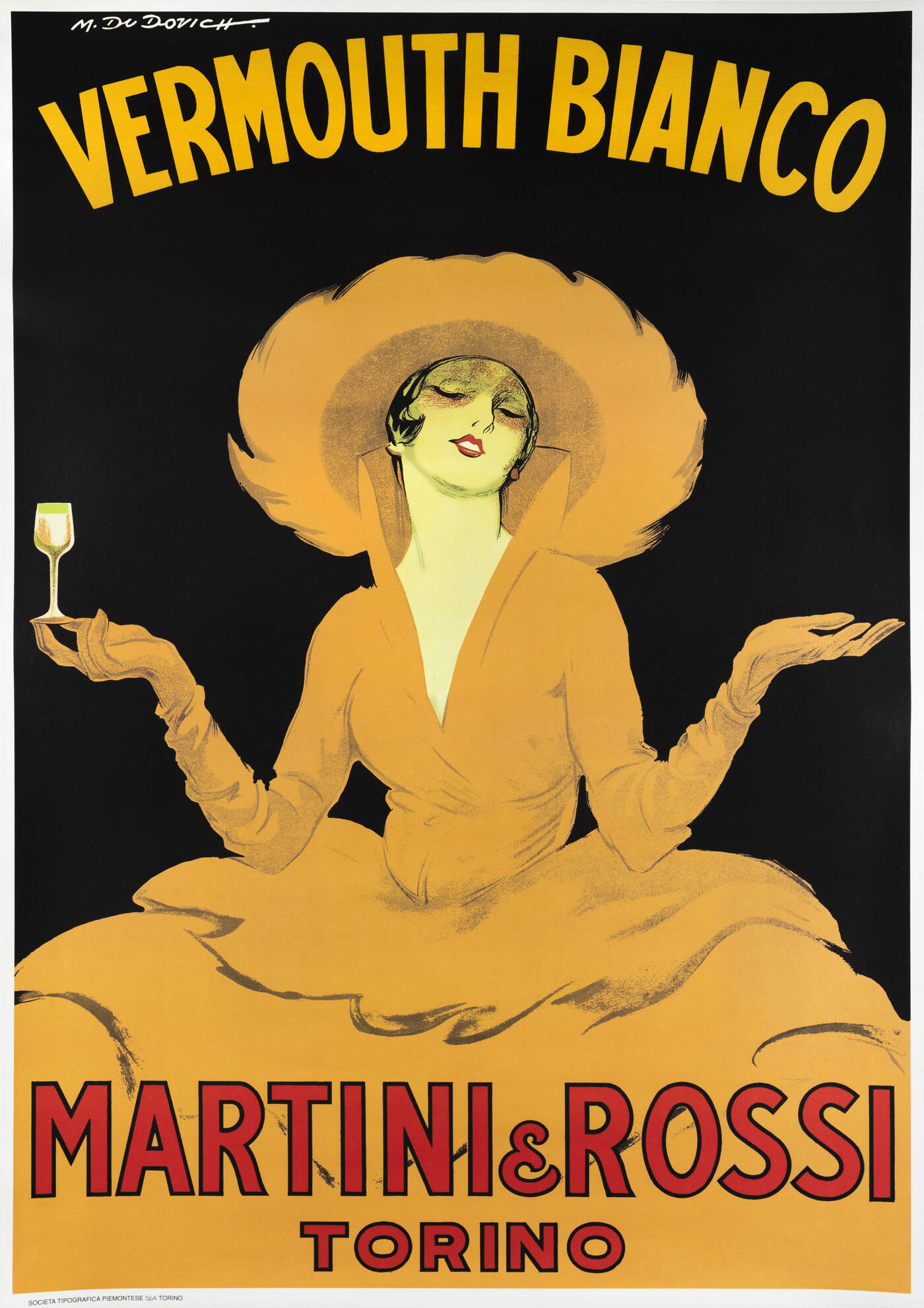 MANIFESTO da DUDOVICH - 'Vermuth Bianco - Martini e Rossi Torino'