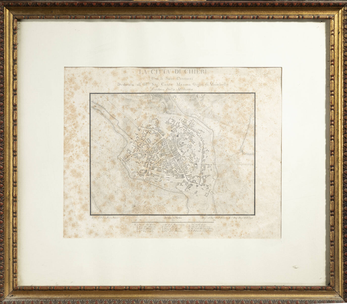 BURZIO P. - 'La città di Chieri' 1825 ca