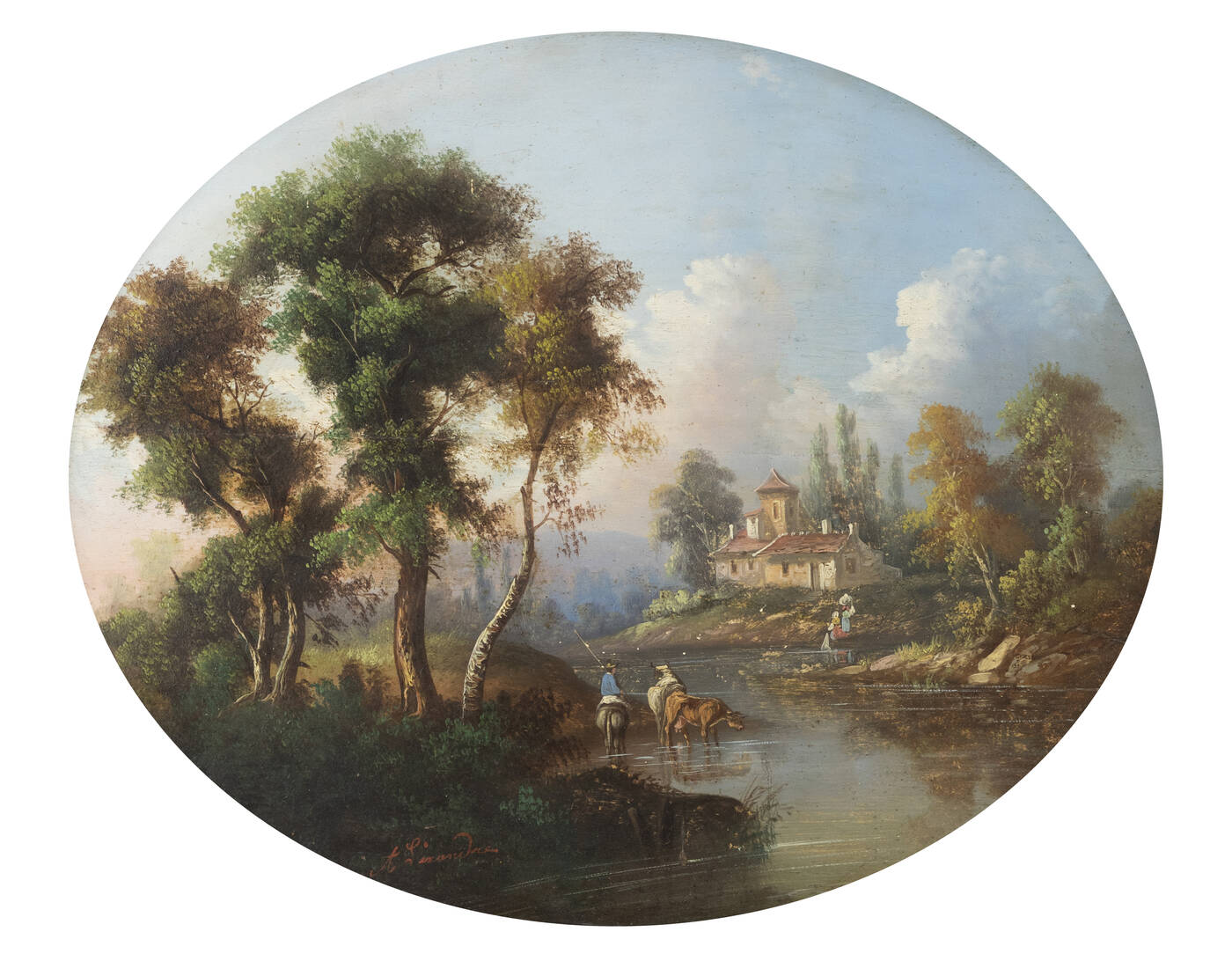 PITTORE NON IDENTIFICATO - 'Paesaggio con figure'