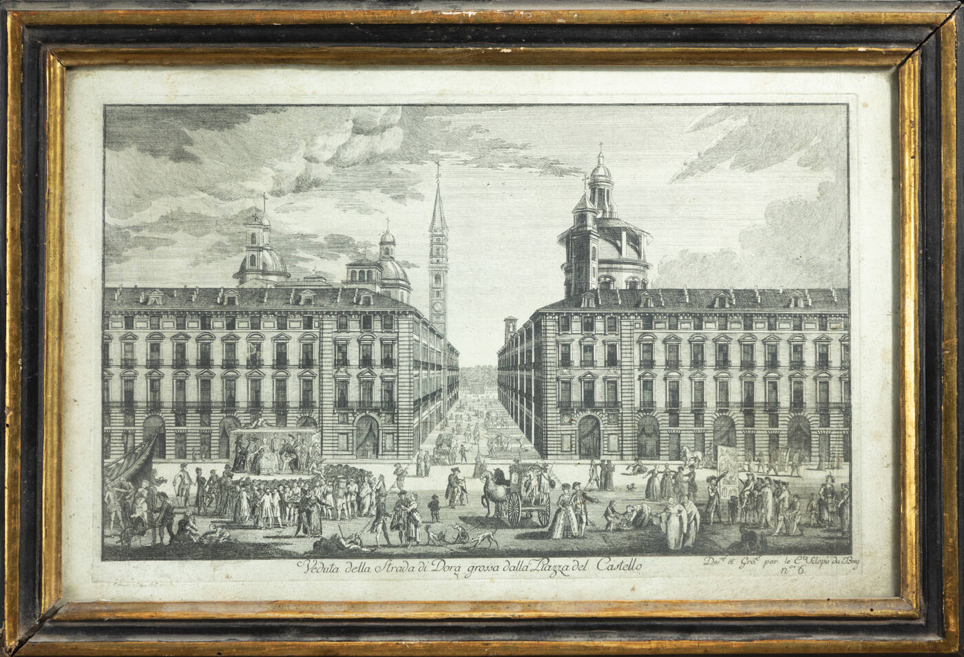 PITTORE ANONIMO - 'Veduta della Strada di Dora grossa dalla Piazza del Castello'