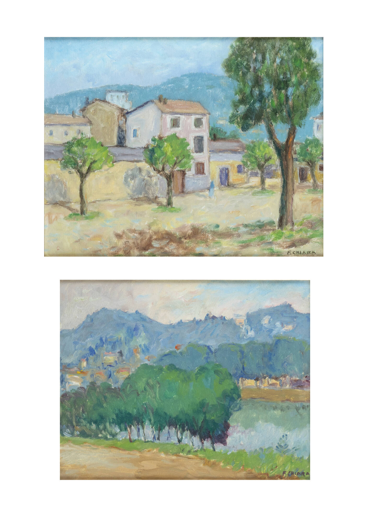 FEDERICO CHIARA - A - 'Case in campagna' <br>B - 'Lungo Po Antonelli' 3.8.60