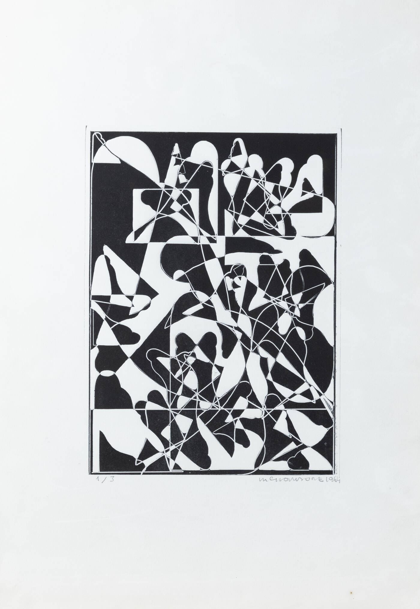 MARIO GIANSONE - 'Composizione astratta' 1964