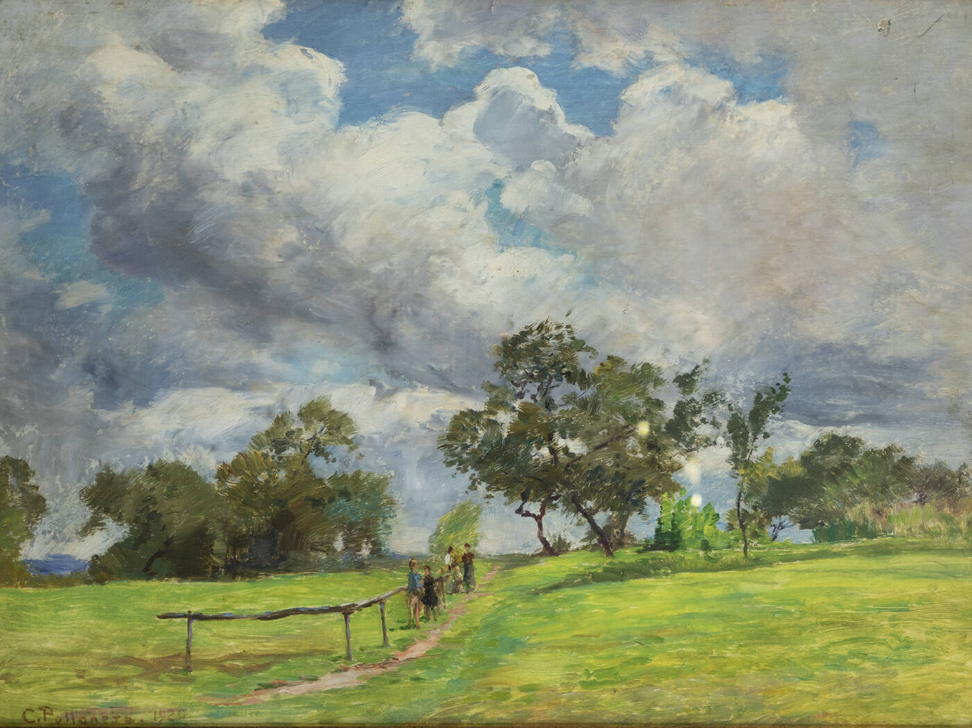 CARLO POLLONERA - 'Paesaggio a Graglia' 1920