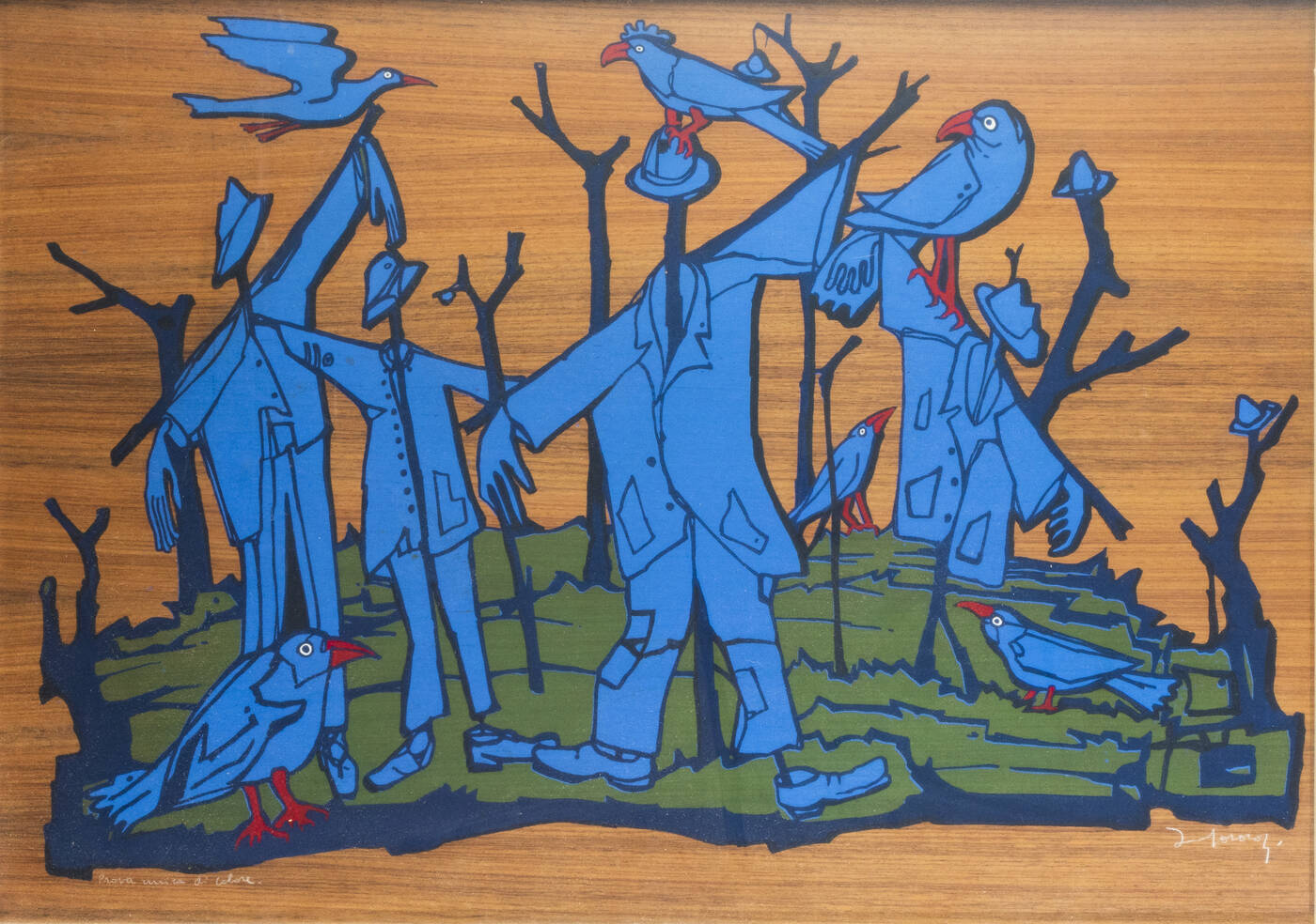 FRANCESCO CASORATI - '5 spaventapasseri inutili' 1970