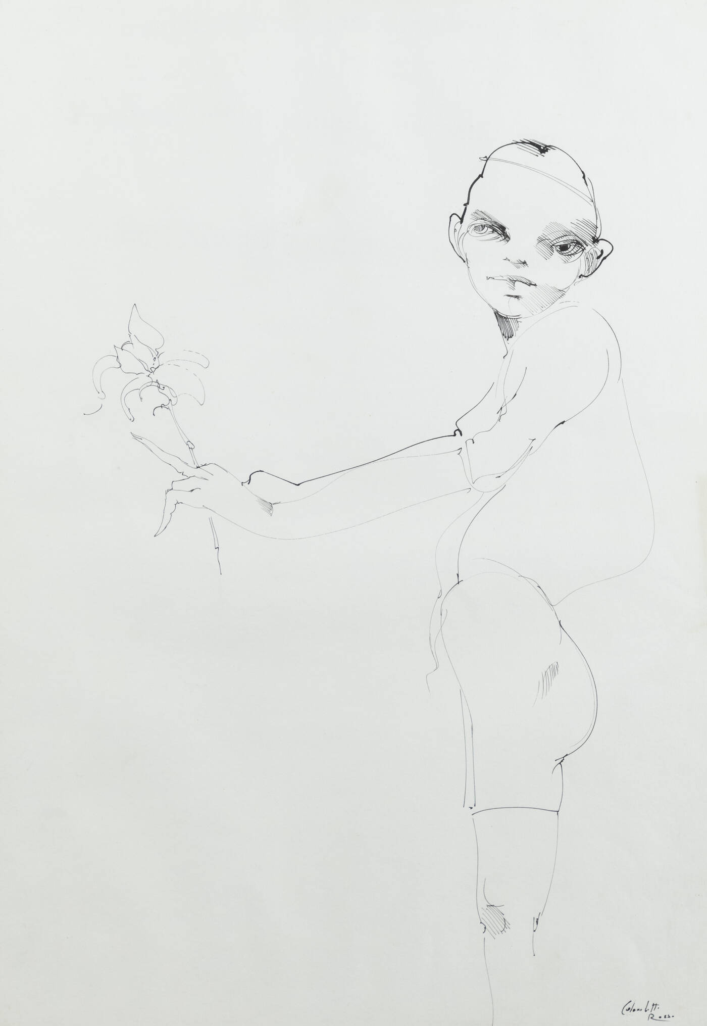 ENRICO COLOMBOTTO ROSSO - 'Ragazzo con fiore'