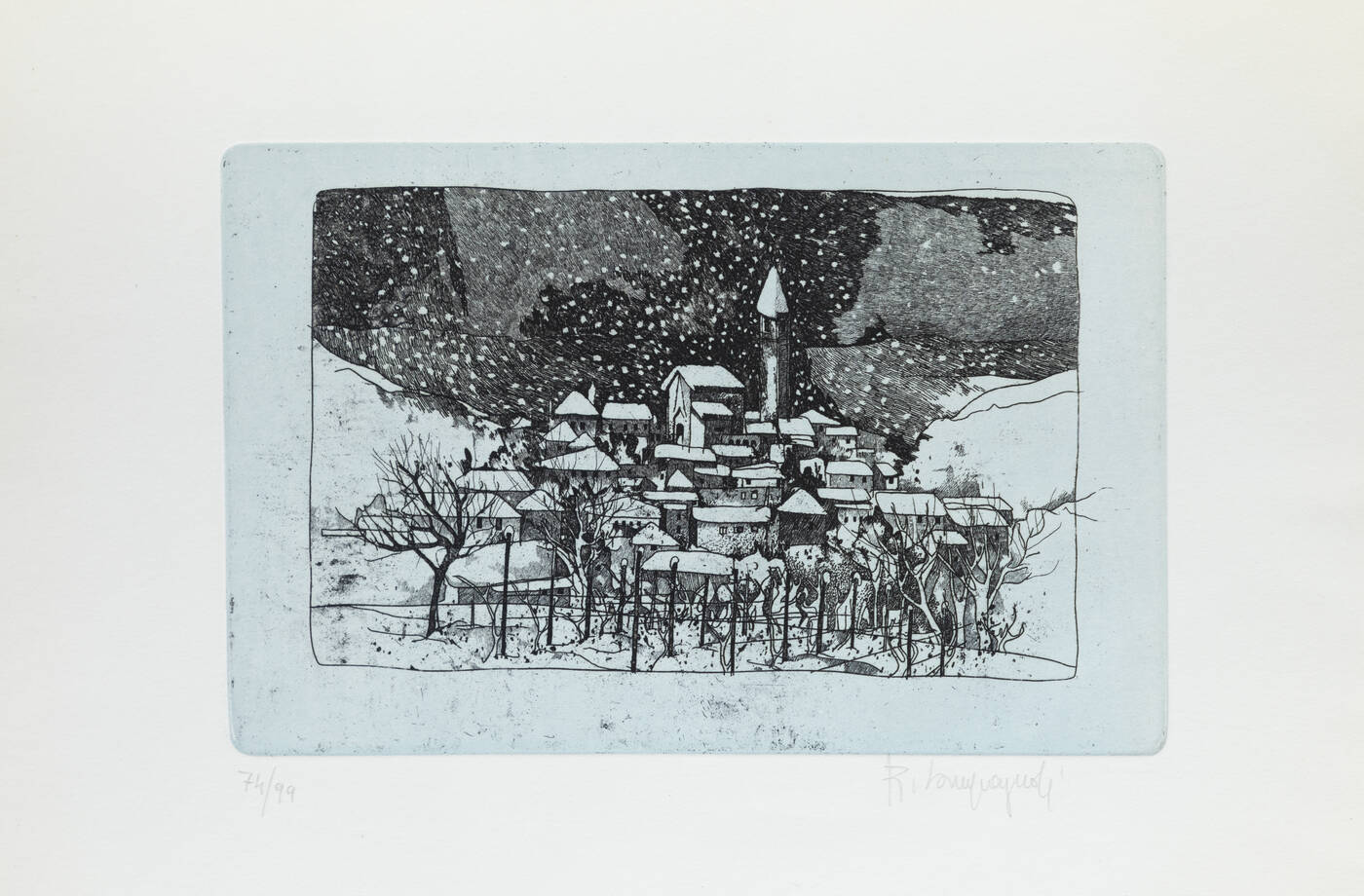 ROMANO CAMPAGNOLI - 'Nevica a Priocca' 1982