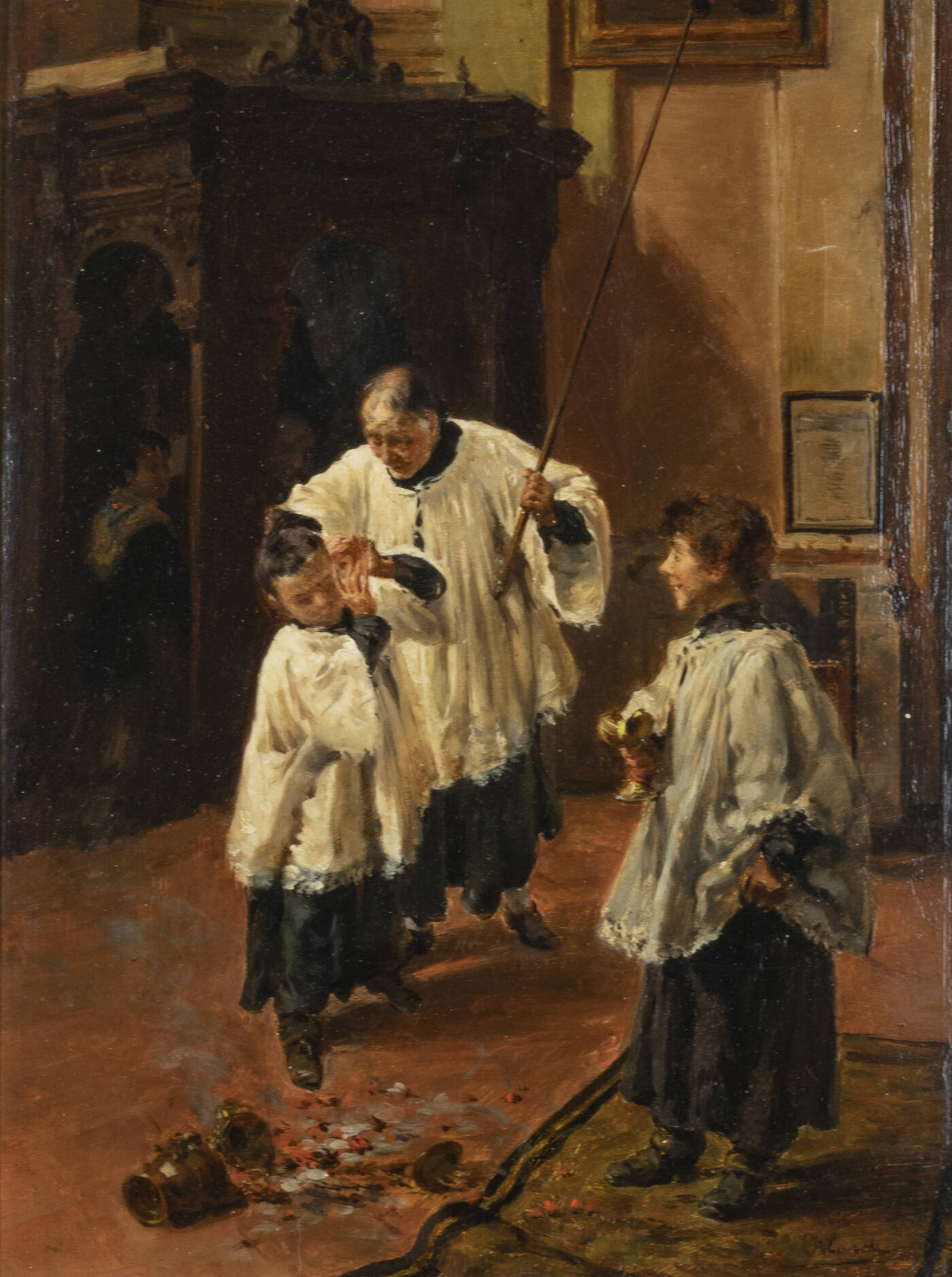 PIER CELESTINO GILARDI - Studio per 'Tirata d'orecchi (Sbadataccio)'  1883 ca