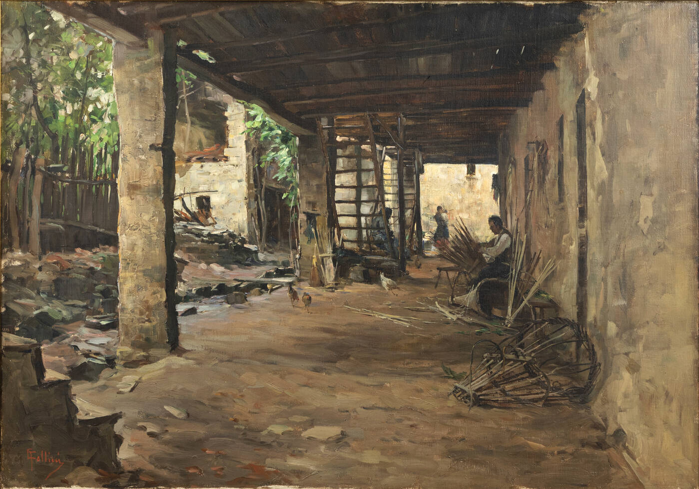 CARLO FOLLINI - 'Calma pomeridiana (rustico in Valle d'Aosta)'