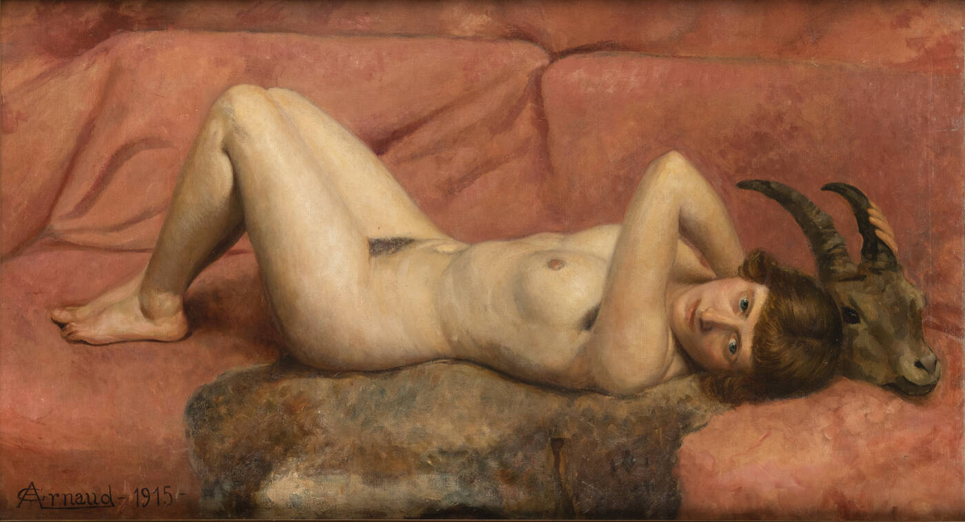 GIOVANNI JR. ARNAUD - 'Modella in posa con testa di caprone' 1915