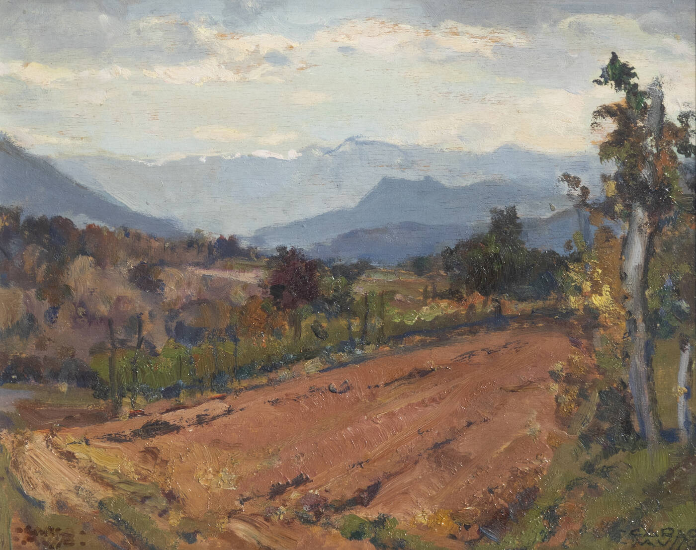 CARLO MUSSO - 'Nei pressi di Corio Canavese' novembre 1955