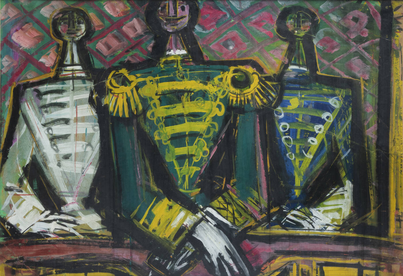 LUIGI SPAZZAPAN - 'Palco a teatro con ufficiali' 1950