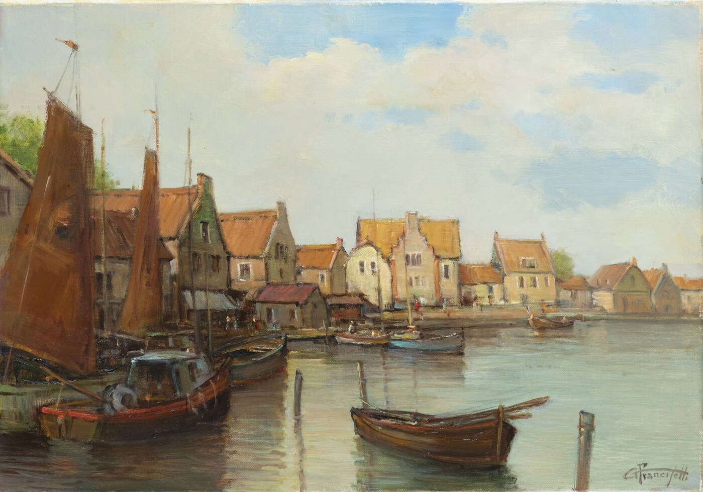 GILBERTO FRANCISETTI - 'Il porto di Volendam - Olanda' 1998