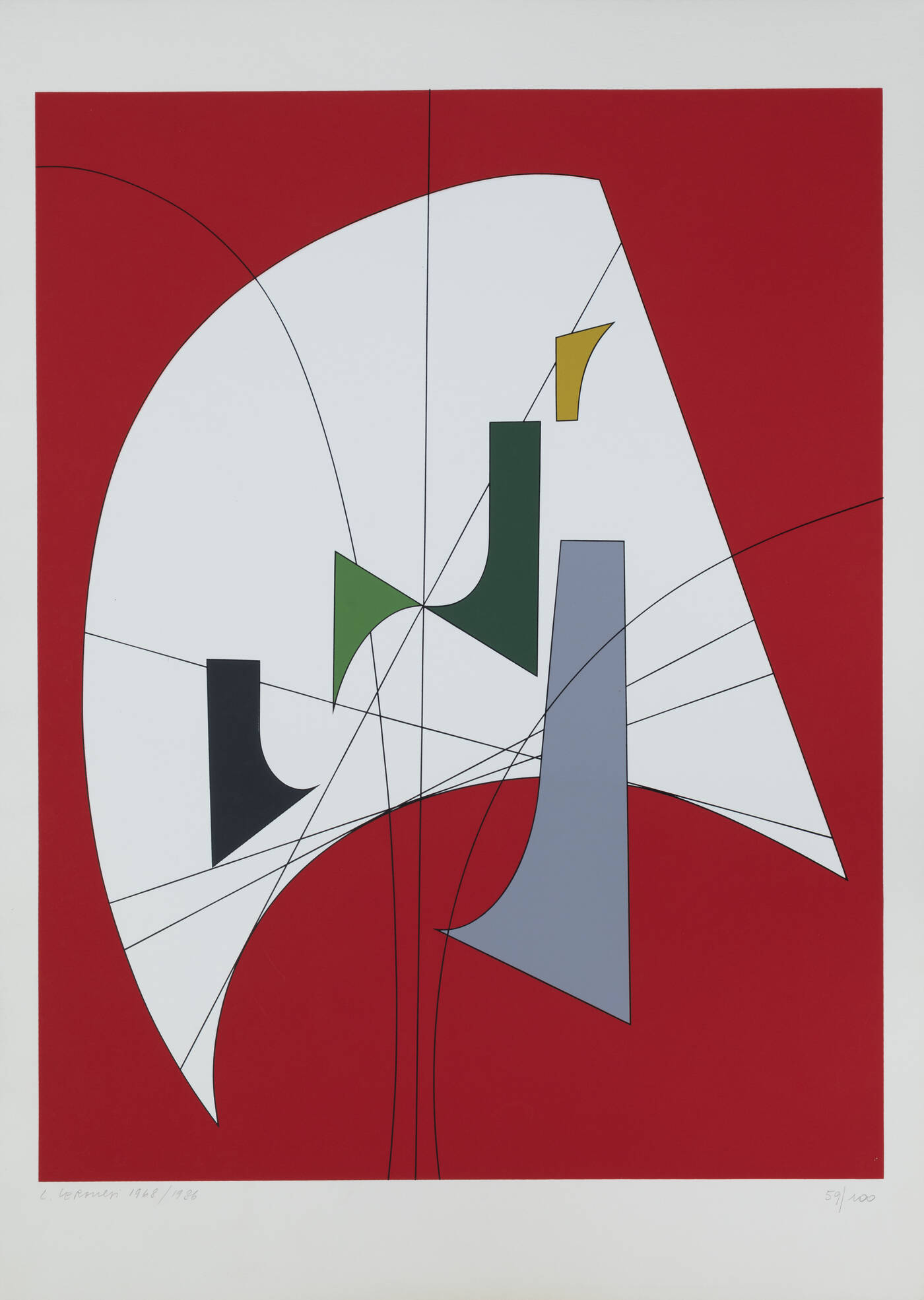 LUIGI VERONESI - 'Senza titolo (composizione astratta)' 1968/1986