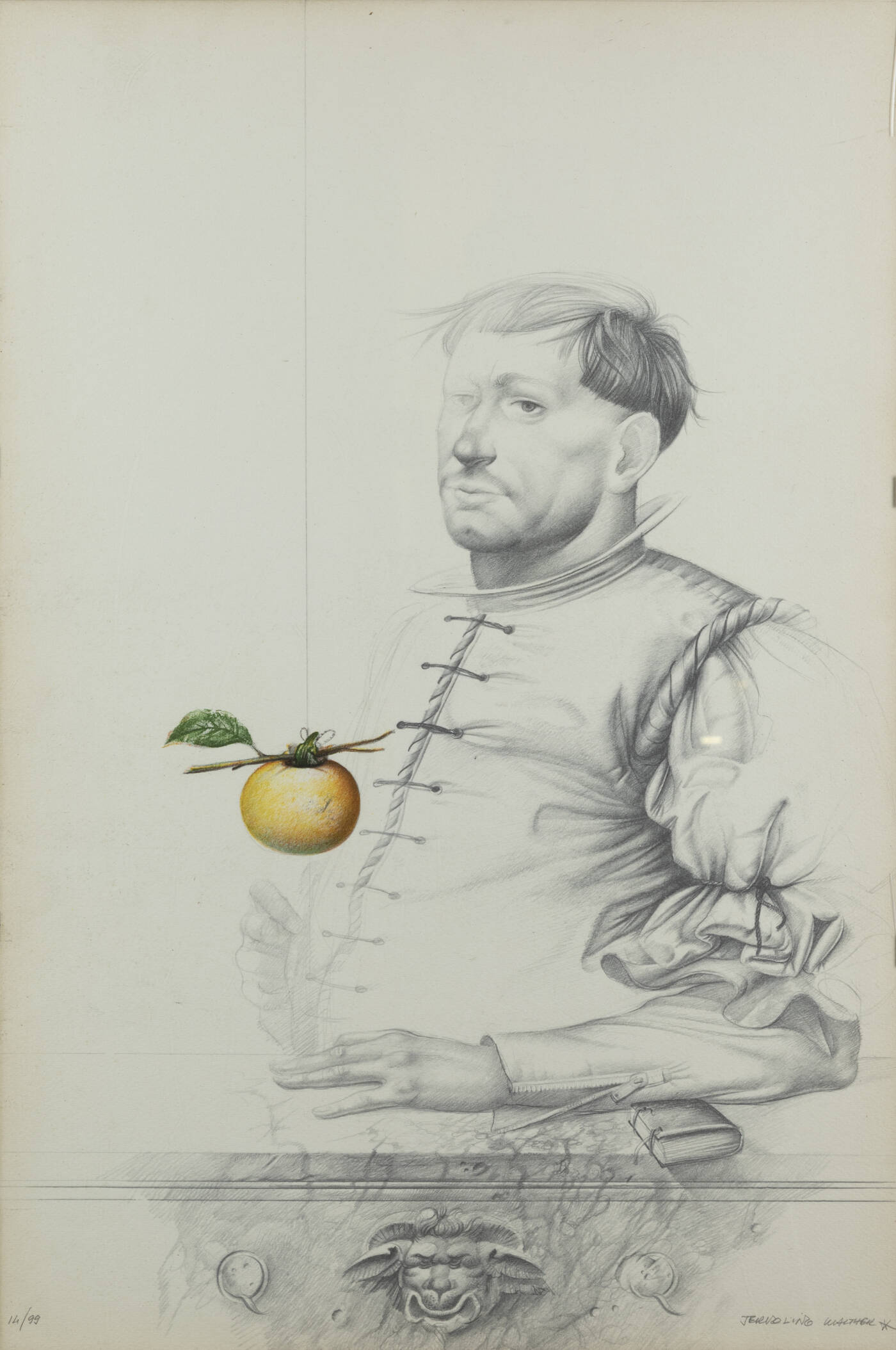 WALTHER JERVOLINO - 'Uomo in costume con mela'