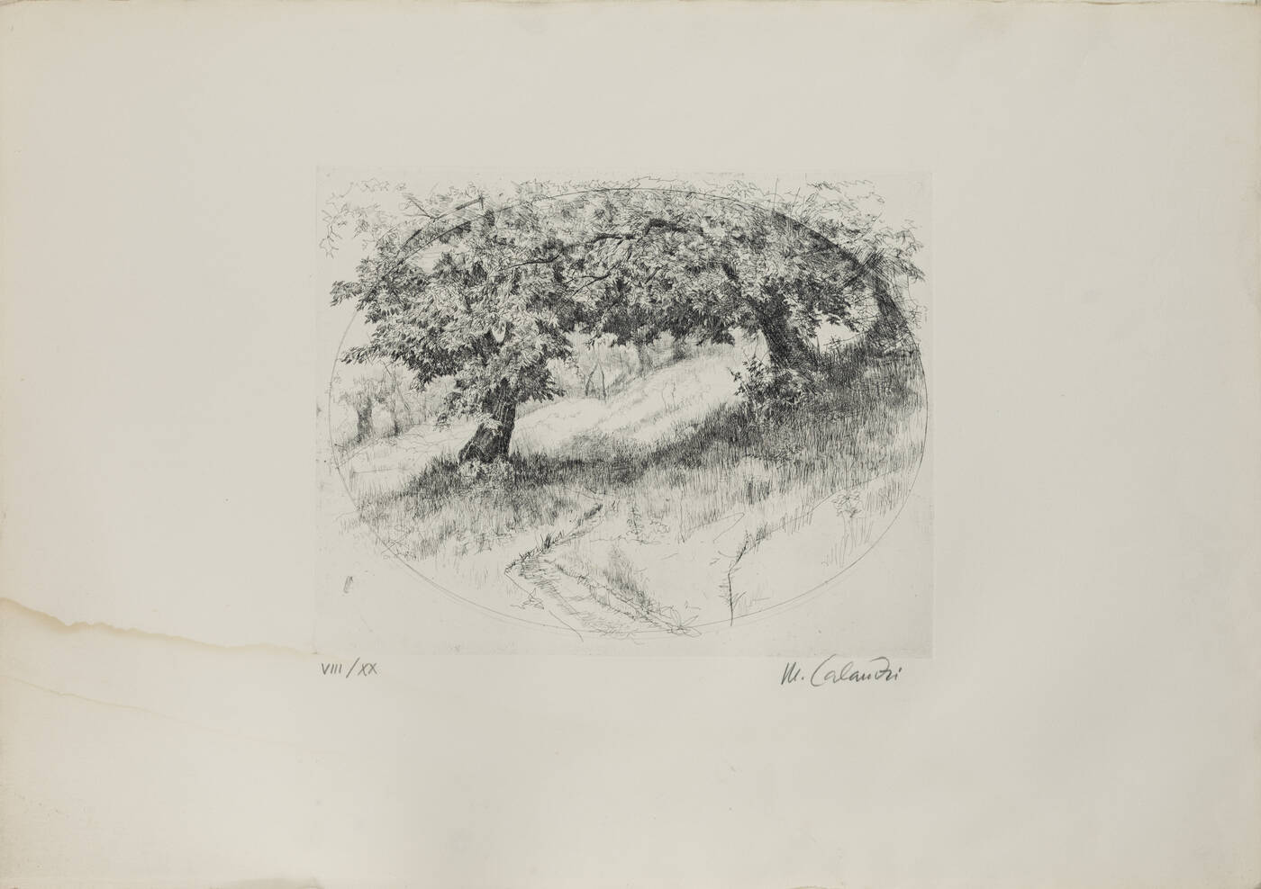 MARIO CALANDRI - 'Paesaggio (con alberi)' 1980