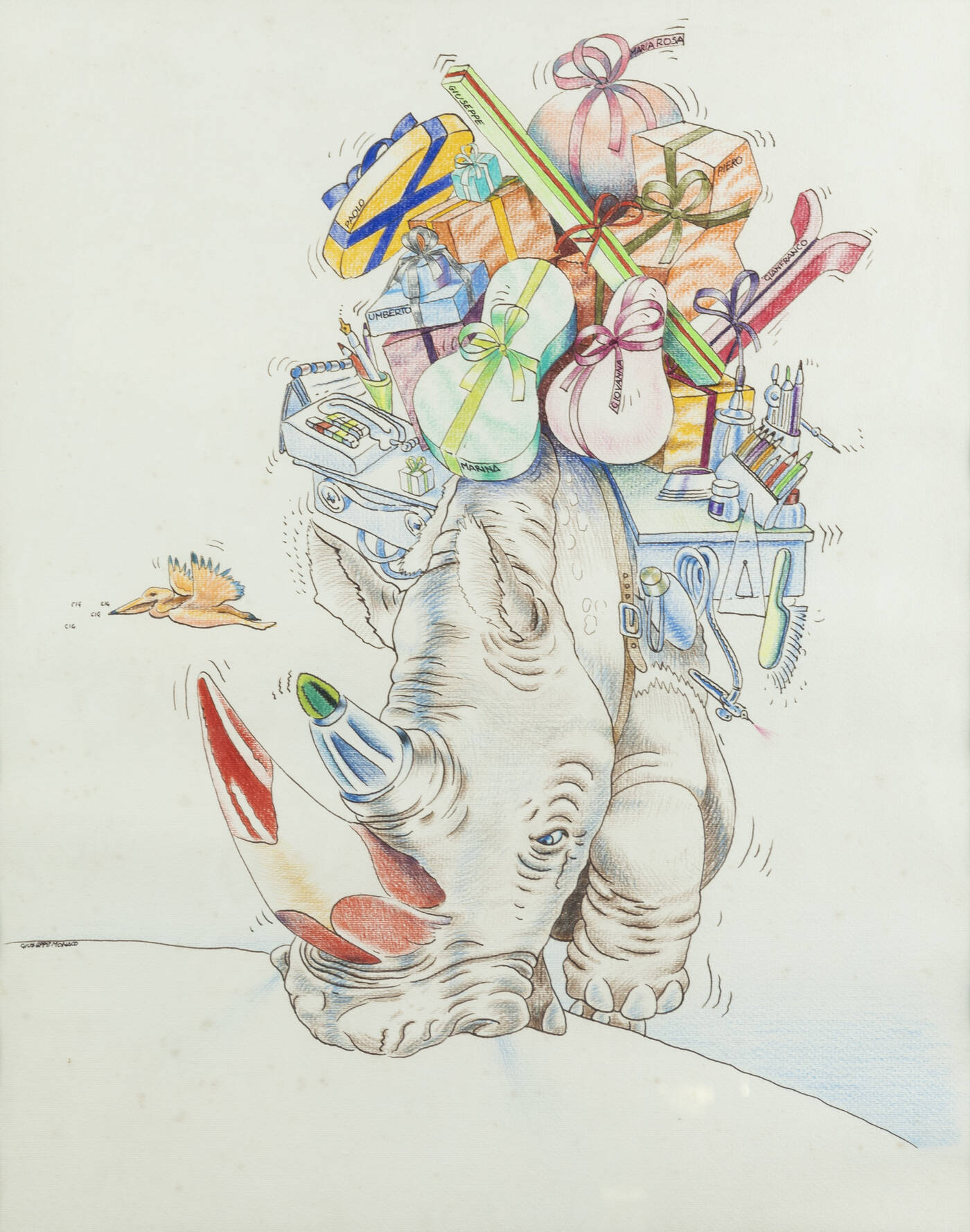 GIUSEPPE MONACO - 'Rinoceronte che trasporta dei doni'