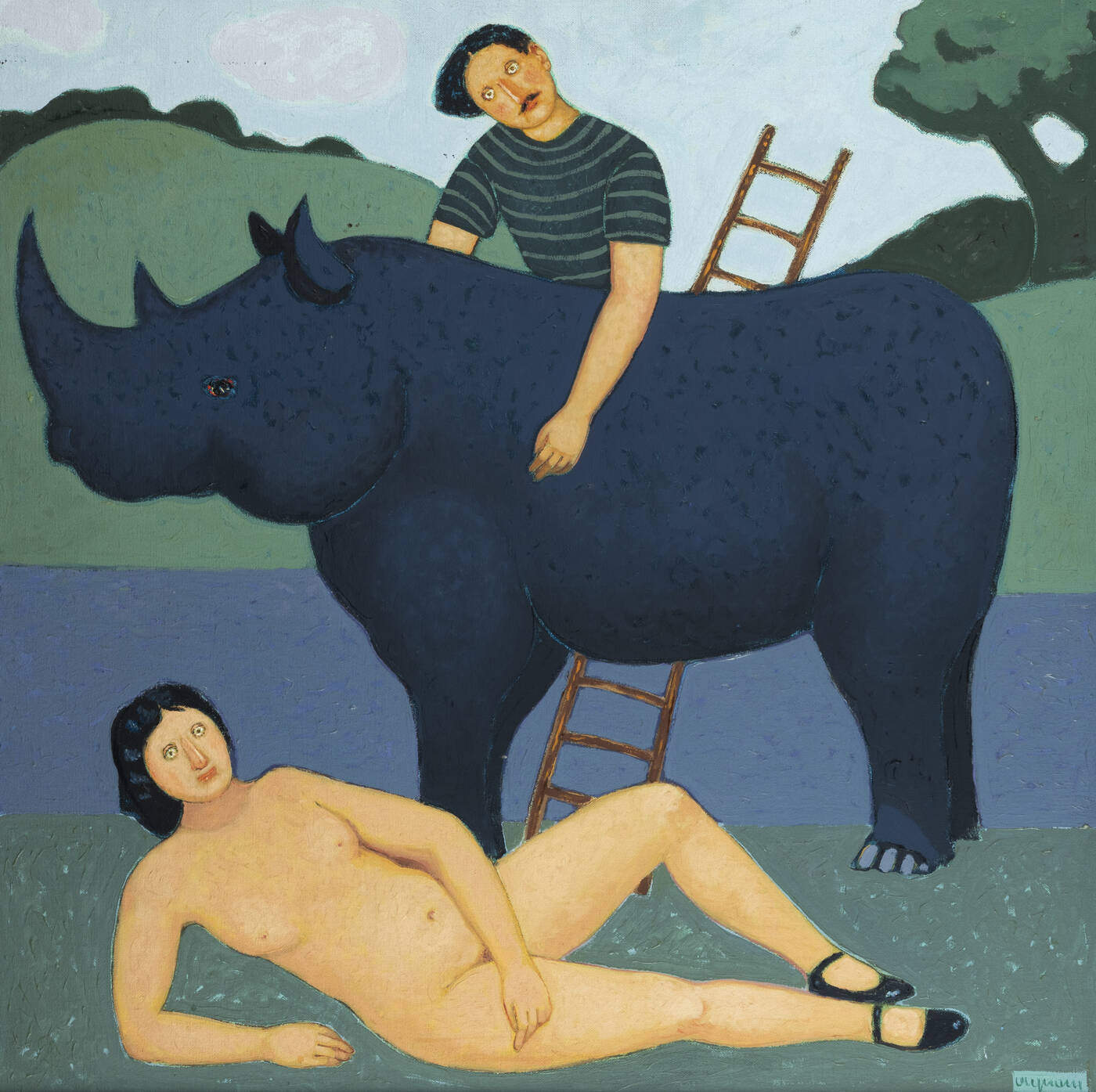 GIUSEPPE VIGNANI - 'Uomo, donna e rinoceronte'