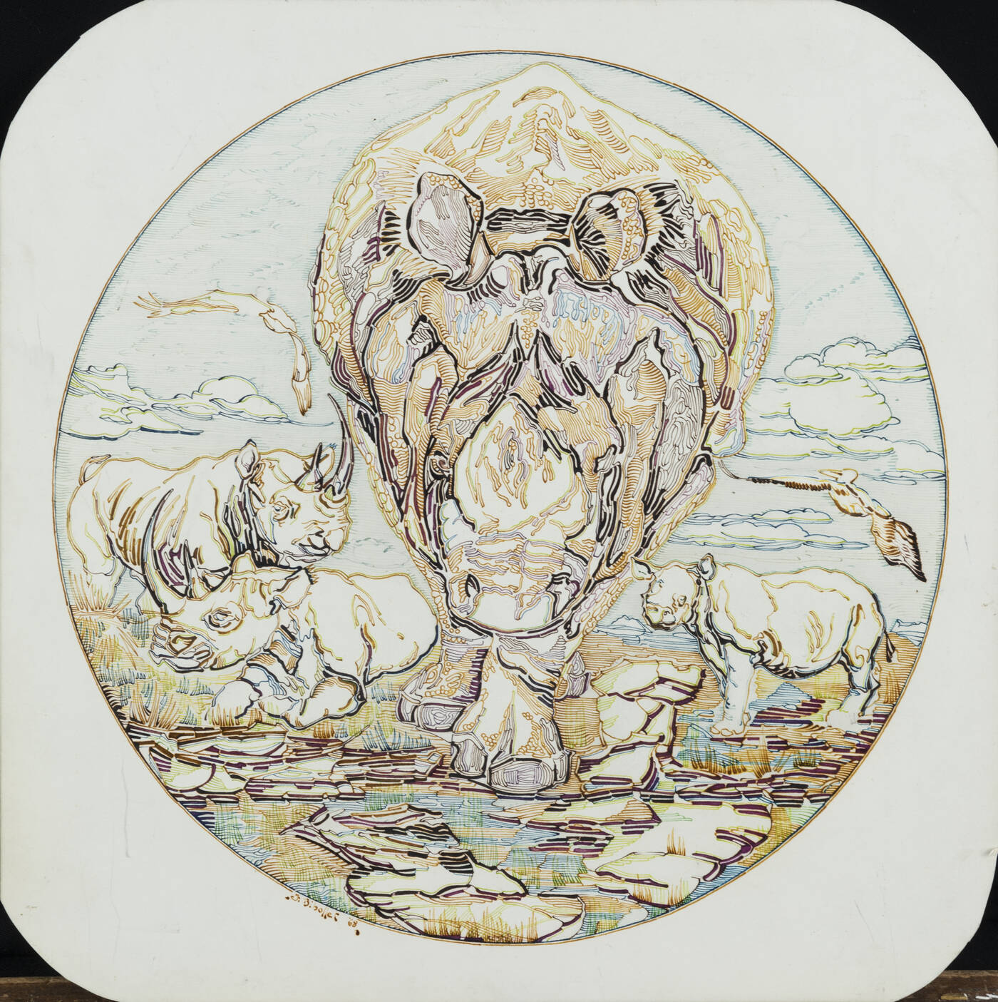 FERNANDO BIBOLLET - 'Rinoceronte' 1968