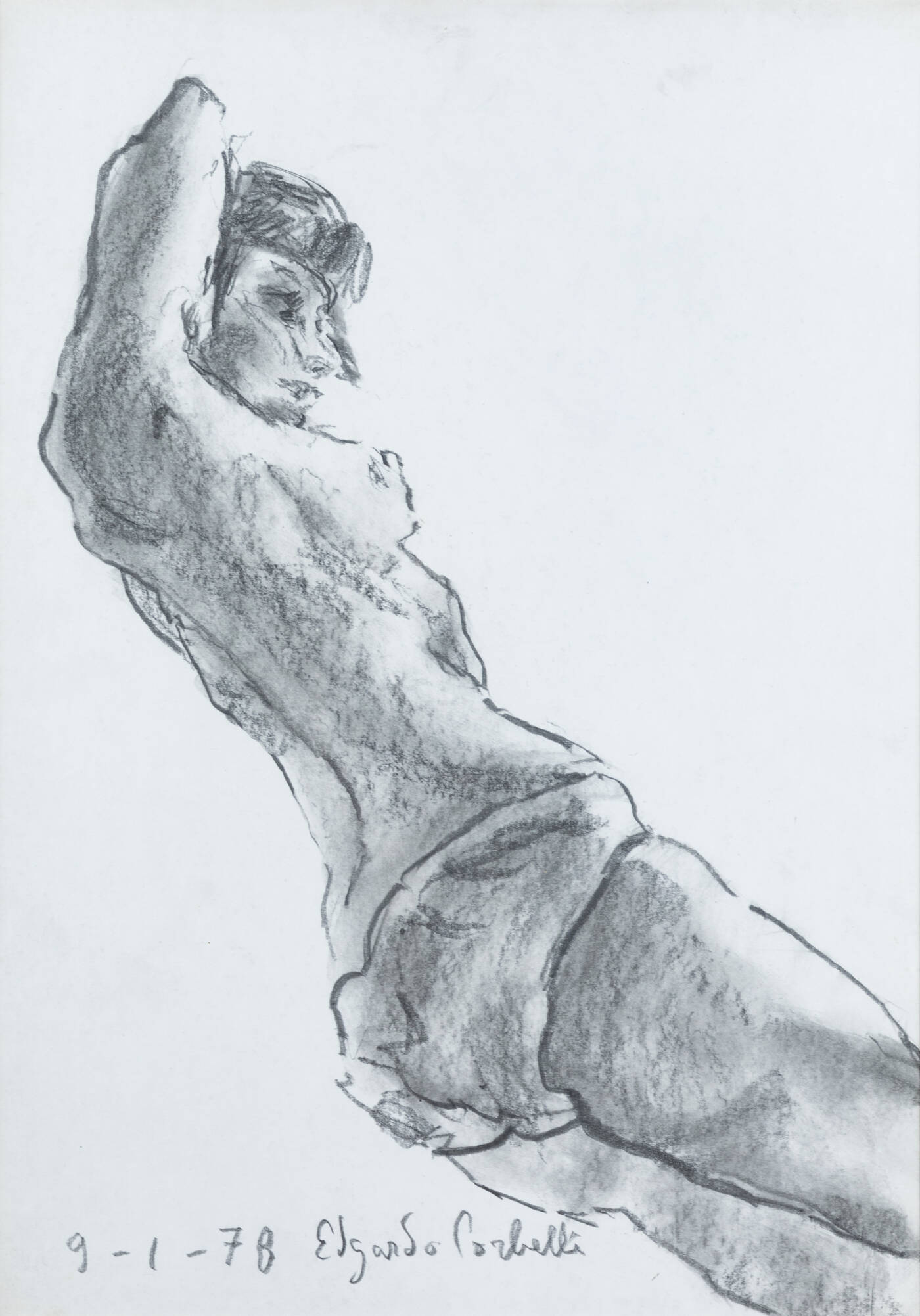 EDGARDO CORBELLI - 'Modella distesa di profilo' 9/1/1978