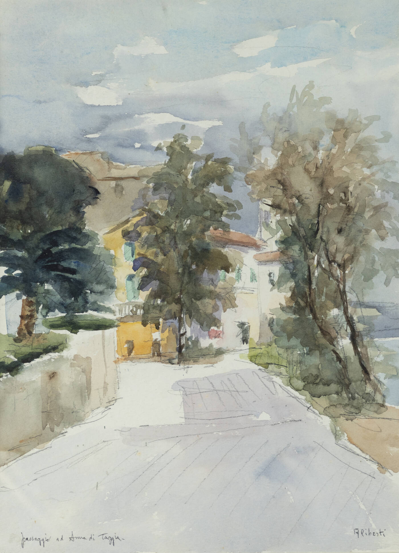 DINO ALIBERTI - 'Paesaggio ad Arma di Taggia'