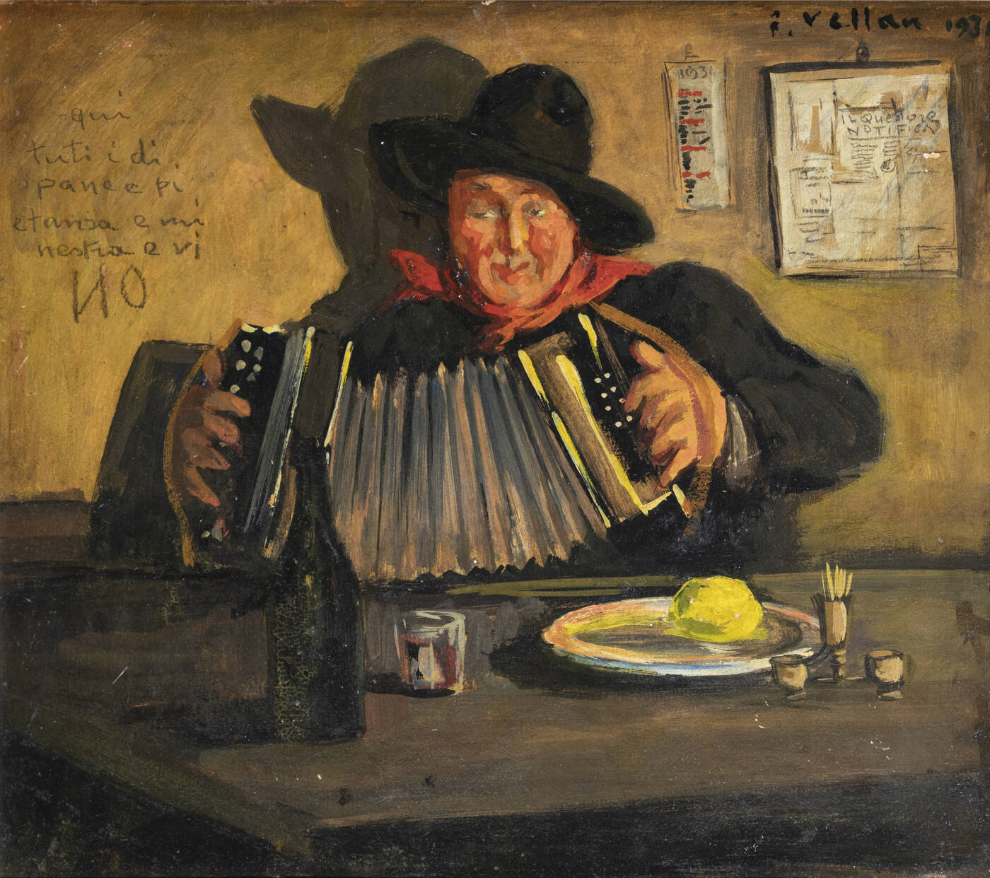 FELICE VELLAN - 'La tampa del Circolo degli Artisti - Torino' 1931