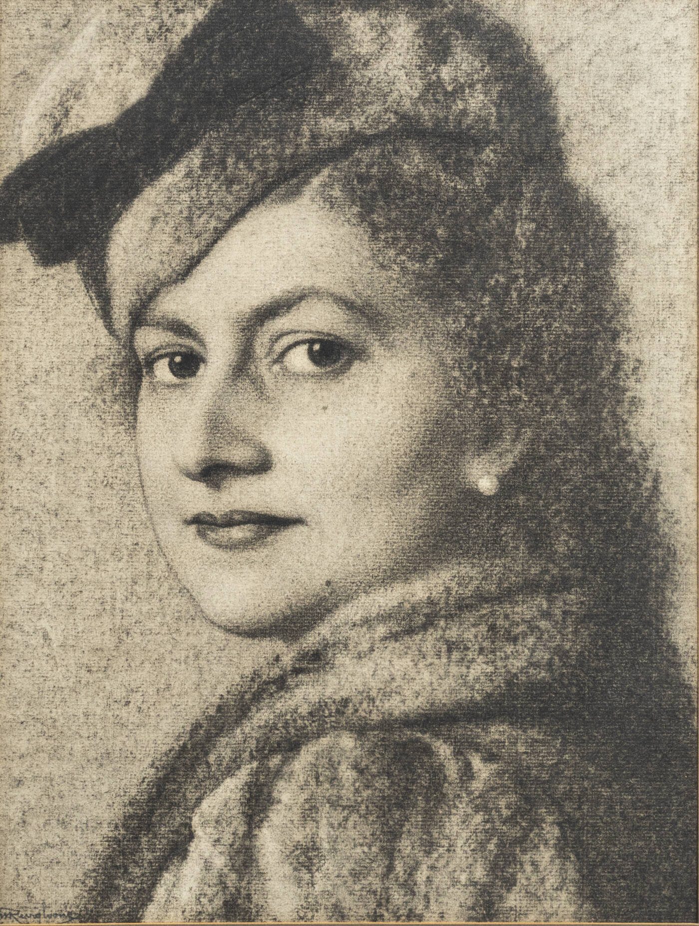 MARIO REVIGLIONE - 'Ritratto di signora impellicciata'